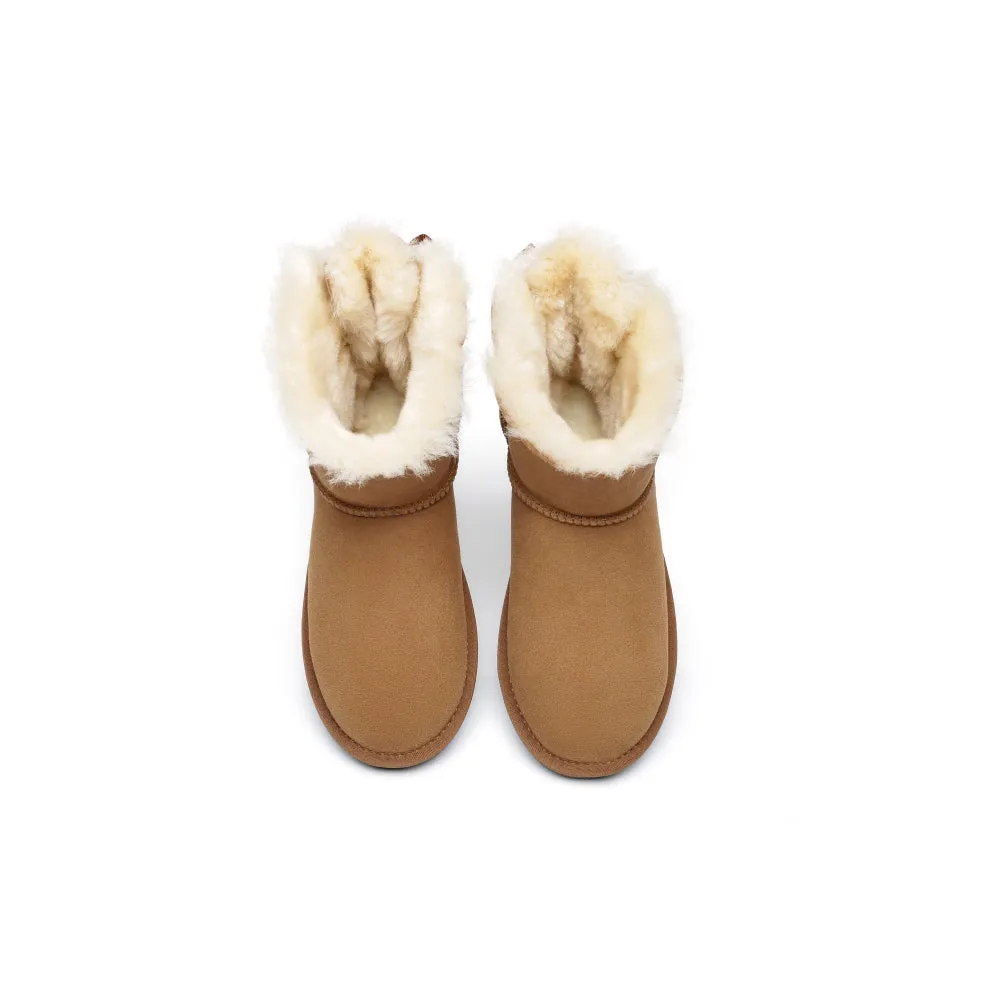 Australian Shepherd® Women Mini Ugg Boots with Single Back Bow #AS3011