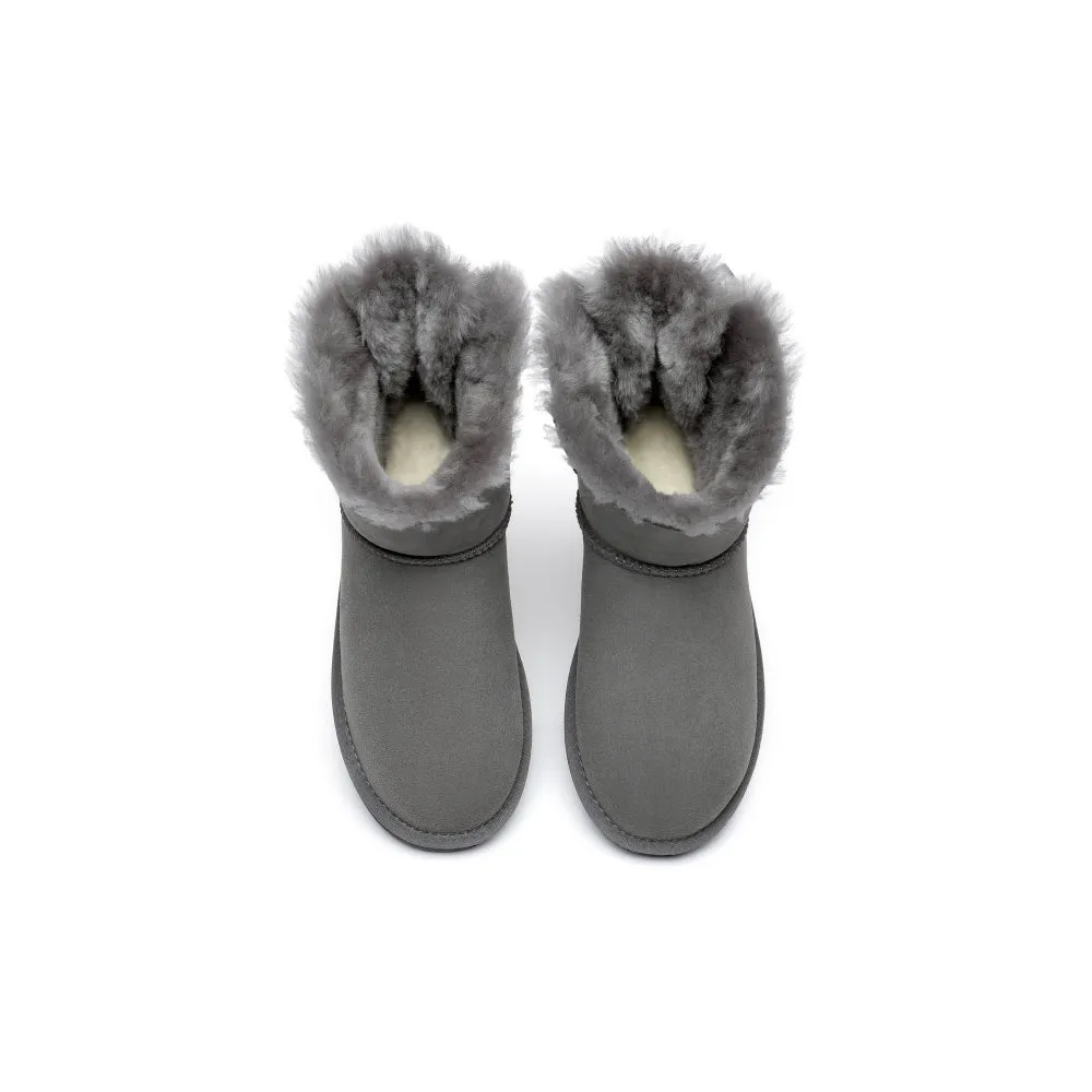 Australian Shepherd® Women Mini Ugg Boots with Single Back Bow #AS3011