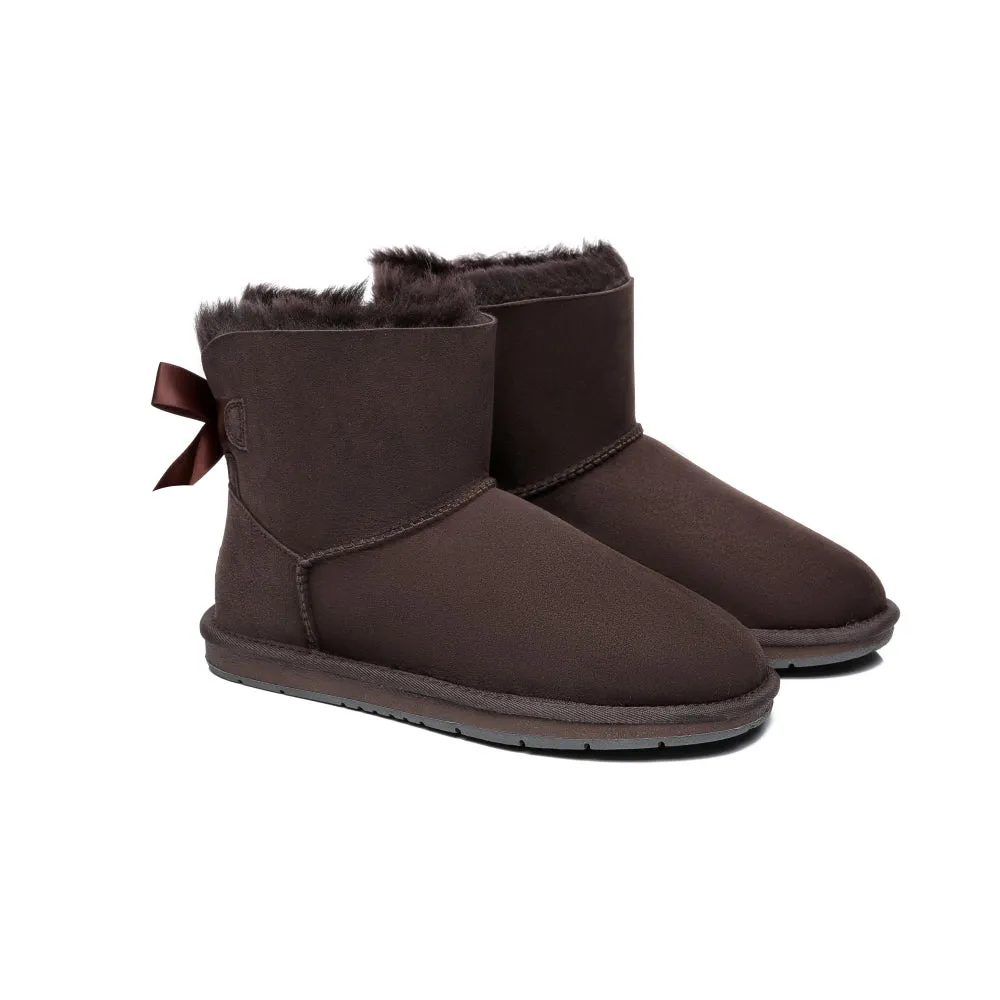 Australian Shepherd® Women Mini Ugg Boots with Single Back Bow #AS3011