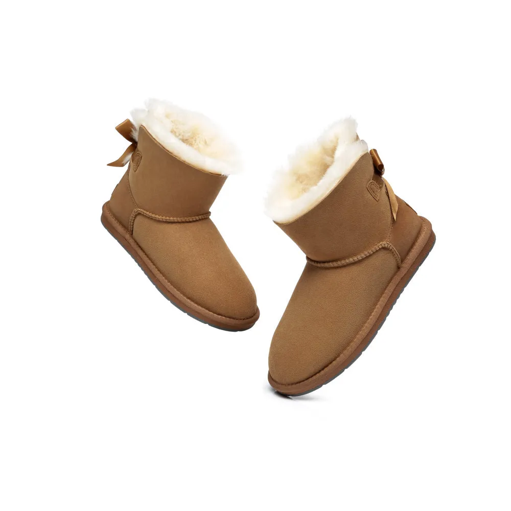 Australian Shepherd® Women Mini Ugg Boots with Single Back Bow #AS3011