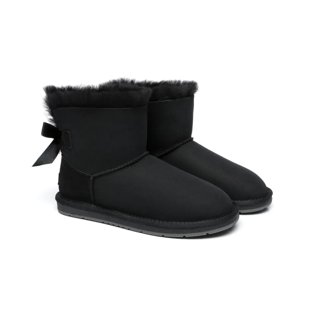 Australian Shepherd® Women Mini Ugg Boots with Single Back Bow #AS3011