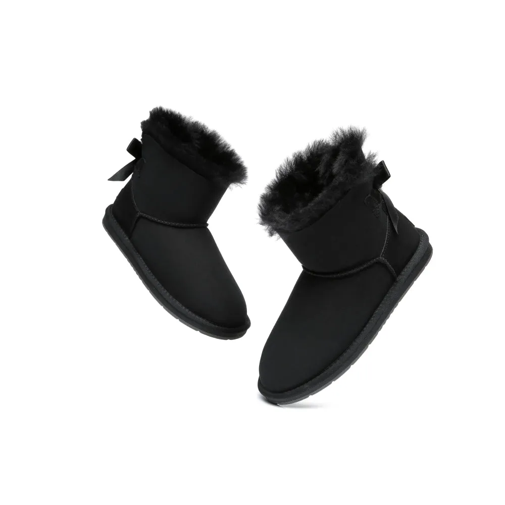 Australian Shepherd® Women Mini Ugg Boots with Single Back Bow #AS3011