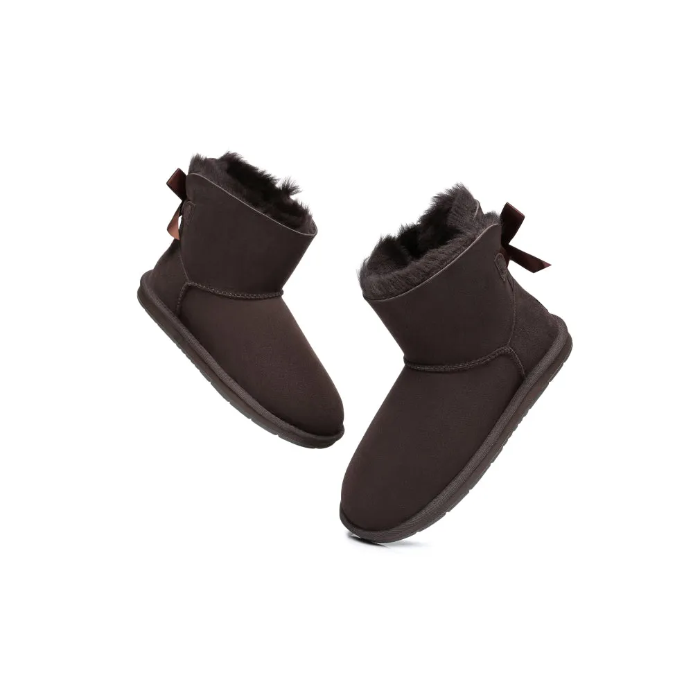 Australian Shepherd® Women Mini Ugg Boots with Single Back Bow #AS3011