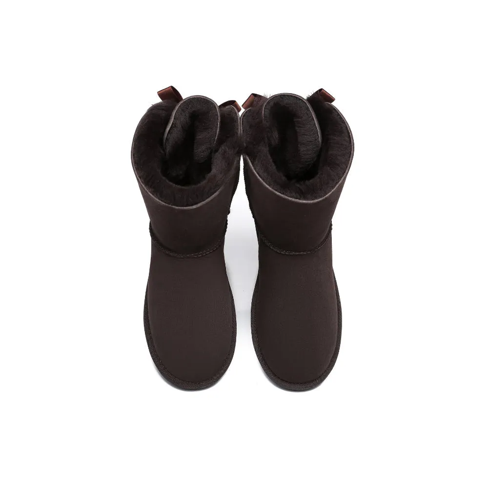 Australian Shepherd® Women Mini Ugg Boots with Single Back Bow #AS3011