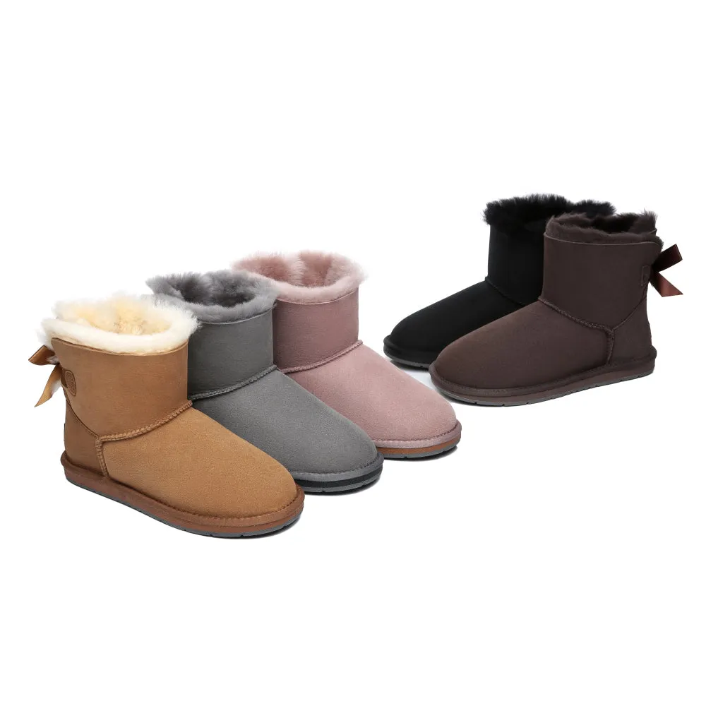 Australian Shepherd® Women Mini Ugg Boots with Single Back Bow #AS3011