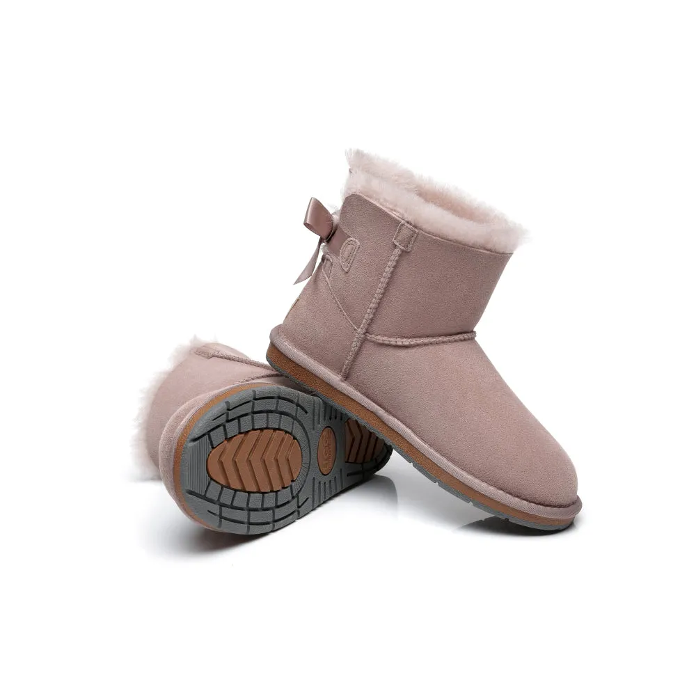 Australian Shepherd® Women Mini Ugg Boots with Single Back Bow #AS3011