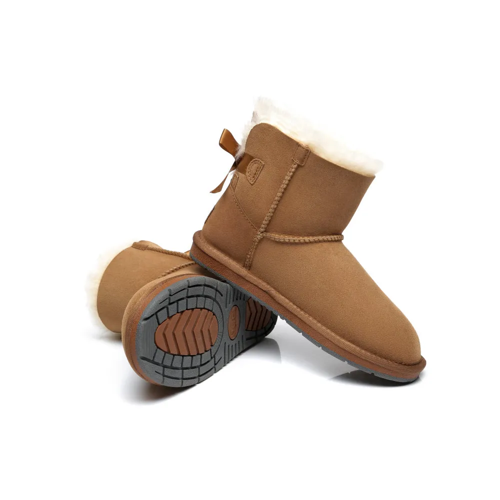 Australian Shepherd® Women Mini Ugg Boots with Single Back Bow #AS3011