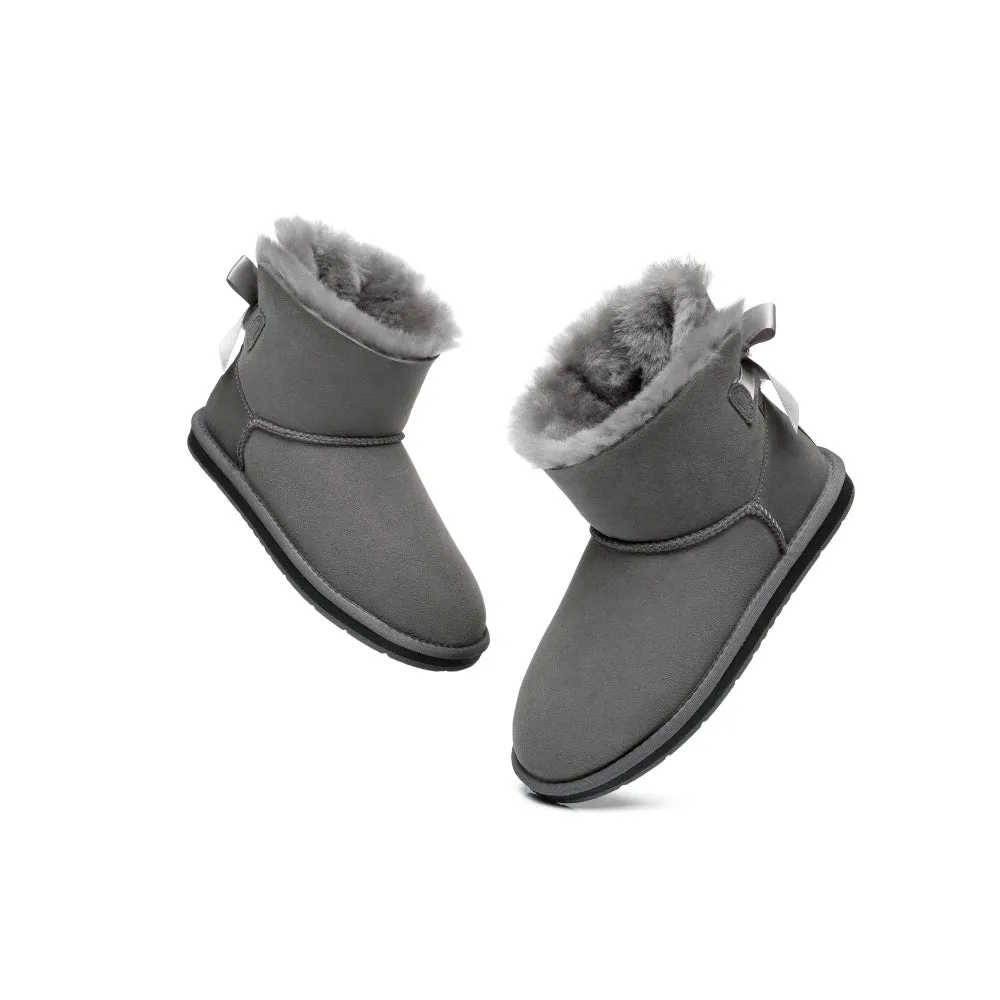 Australian Shepherd® Women Mini Ugg Boots with Single Back Bow #AS3011