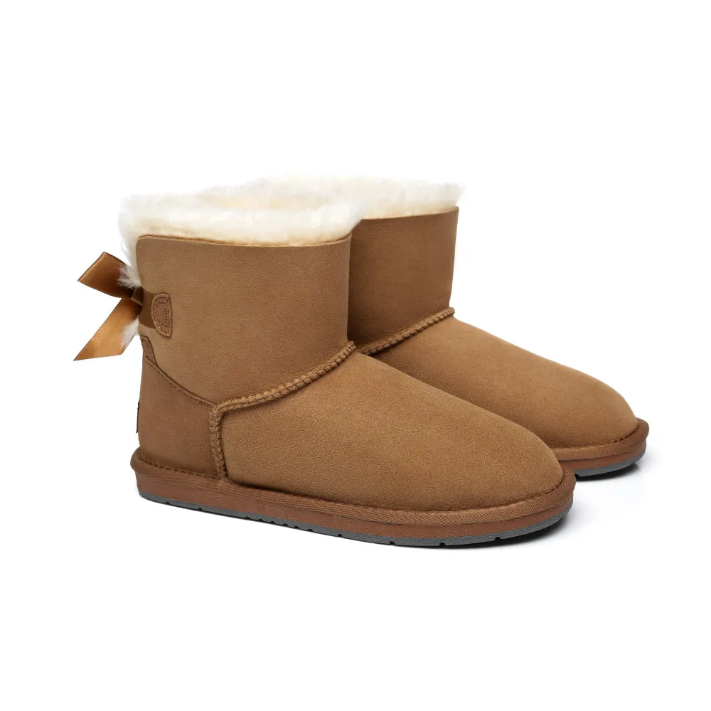 Australian Shepherd® Women Mini Ugg Boots with Single Back Bow #AS3011