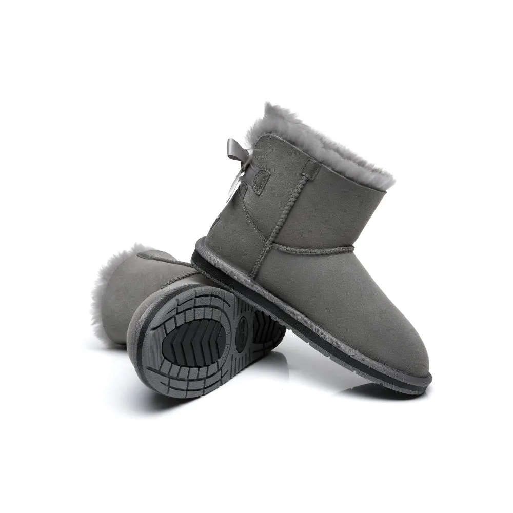 Australian Shepherd® Women Mini Ugg Boots with Single Back Bow #AS3011