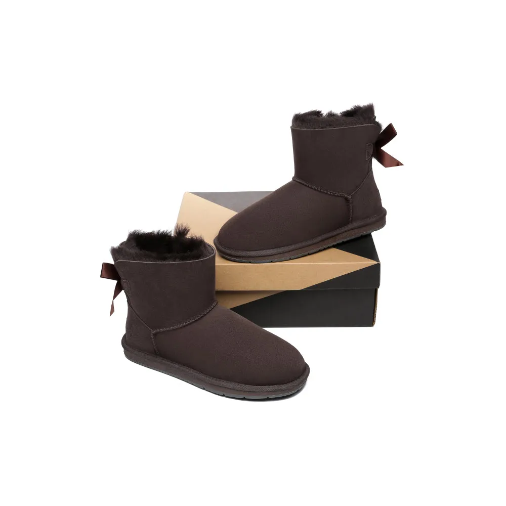 Australian Shepherd® Women Mini Ugg Boots with Single Back Bow #AS3011