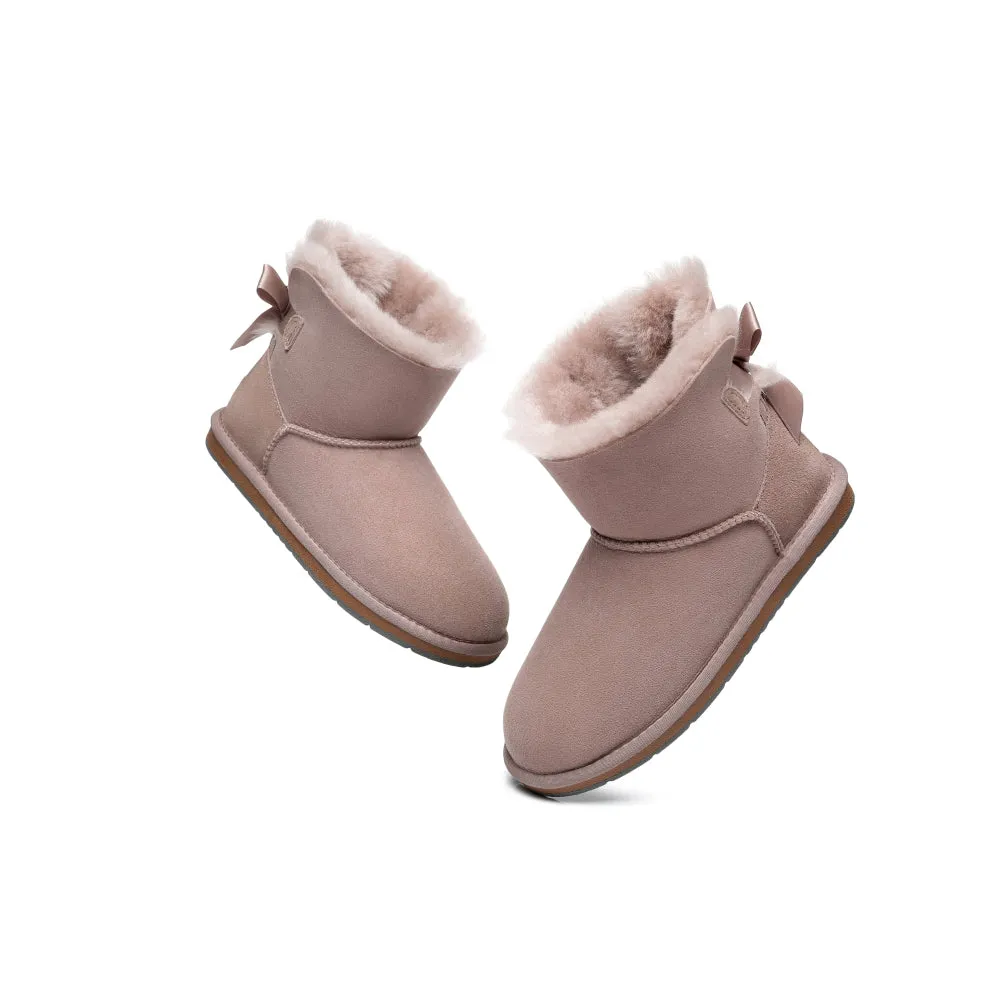 Australian Shepherd® Women Mini Ugg Boots with Single Back Bow #AS3011