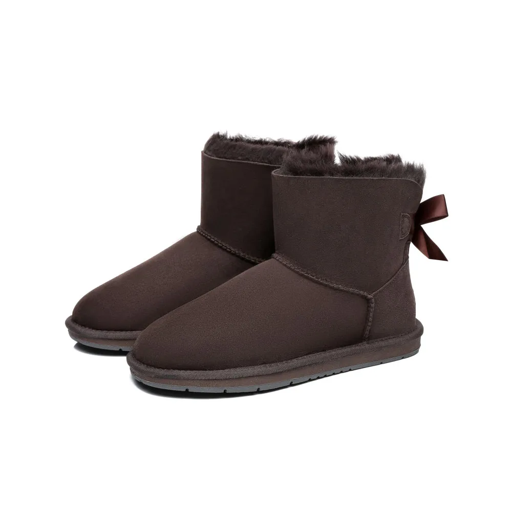 Australian Shepherd® Women Mini Ugg Boots with Single Back Bow #AS3011