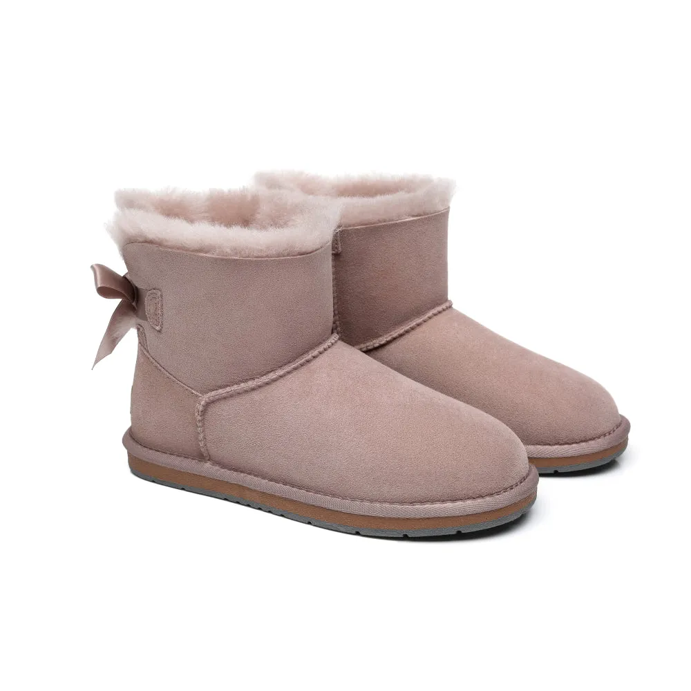 Australian Shepherd® Women Mini Ugg Boots with Single Back Bow #AS3011