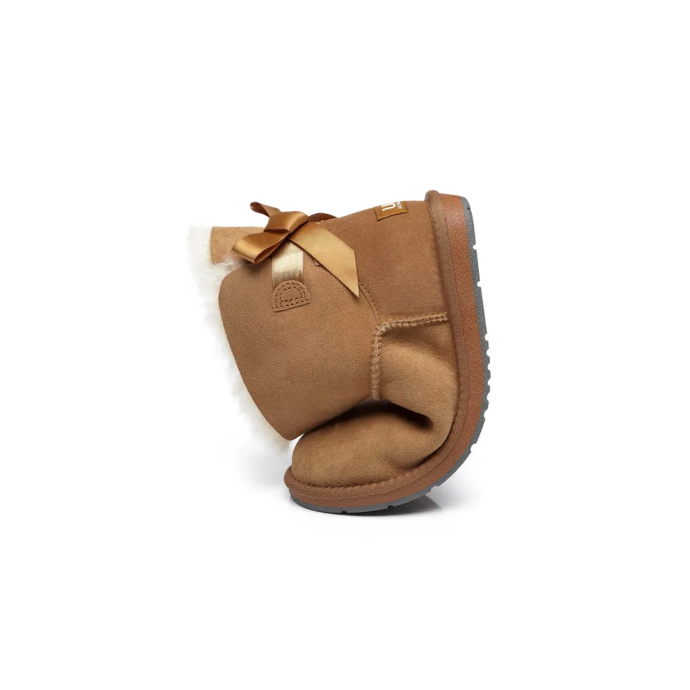 Australian Shepherd® Women Mini Ugg Boots with Single Back Bow #AS3011