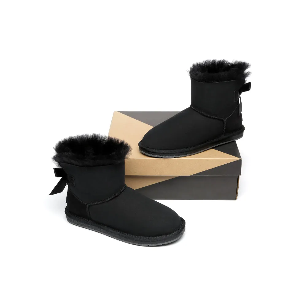 Australian Shepherd® Women Mini Ugg Boots with Single Back Bow #AS3011