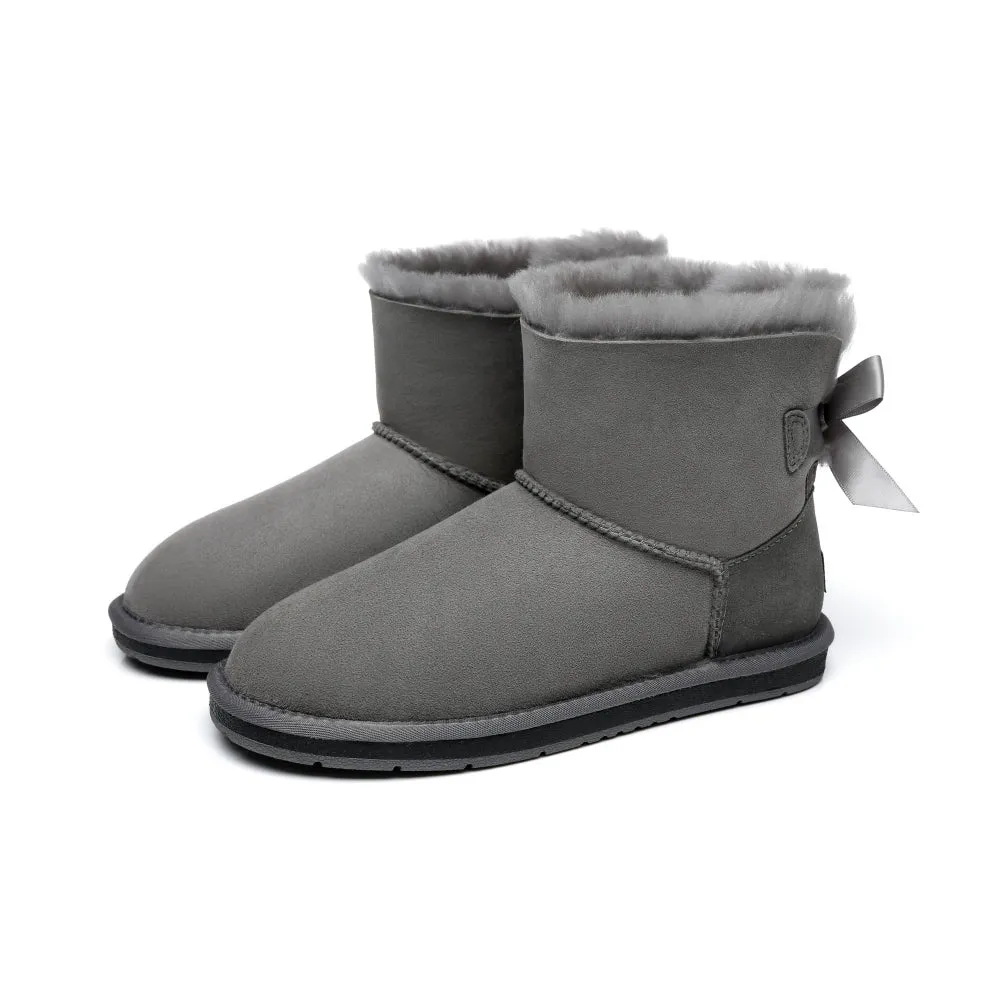 Australian Shepherd® Women Mini Ugg Boots with Single Back Bow #AS3011