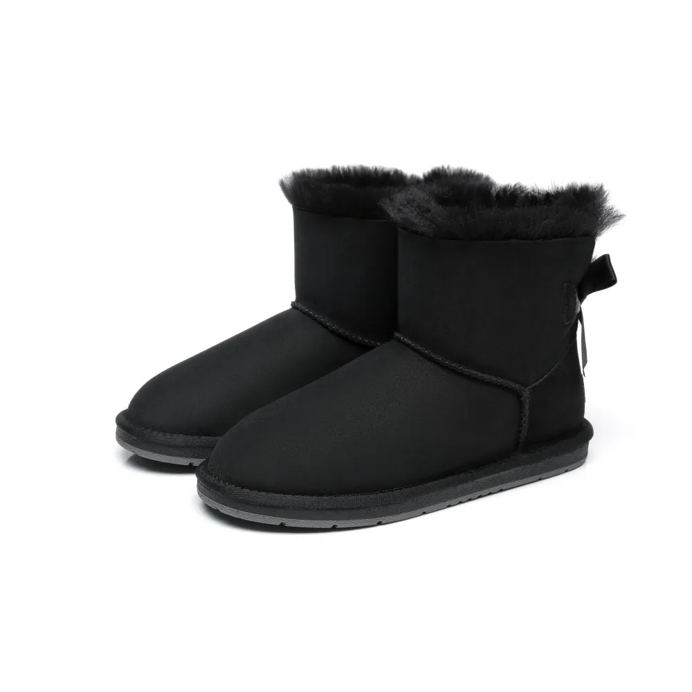 Australian Shepherd® Women Mini Ugg Boots with Single Back Bow #AS3011
