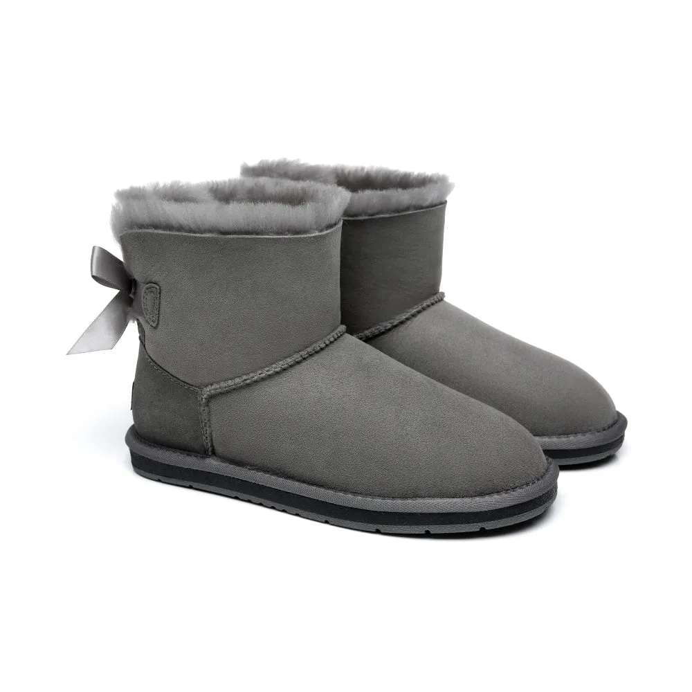 Australian Shepherd® Women Mini Ugg Boots with Single Back Bow #AS3011