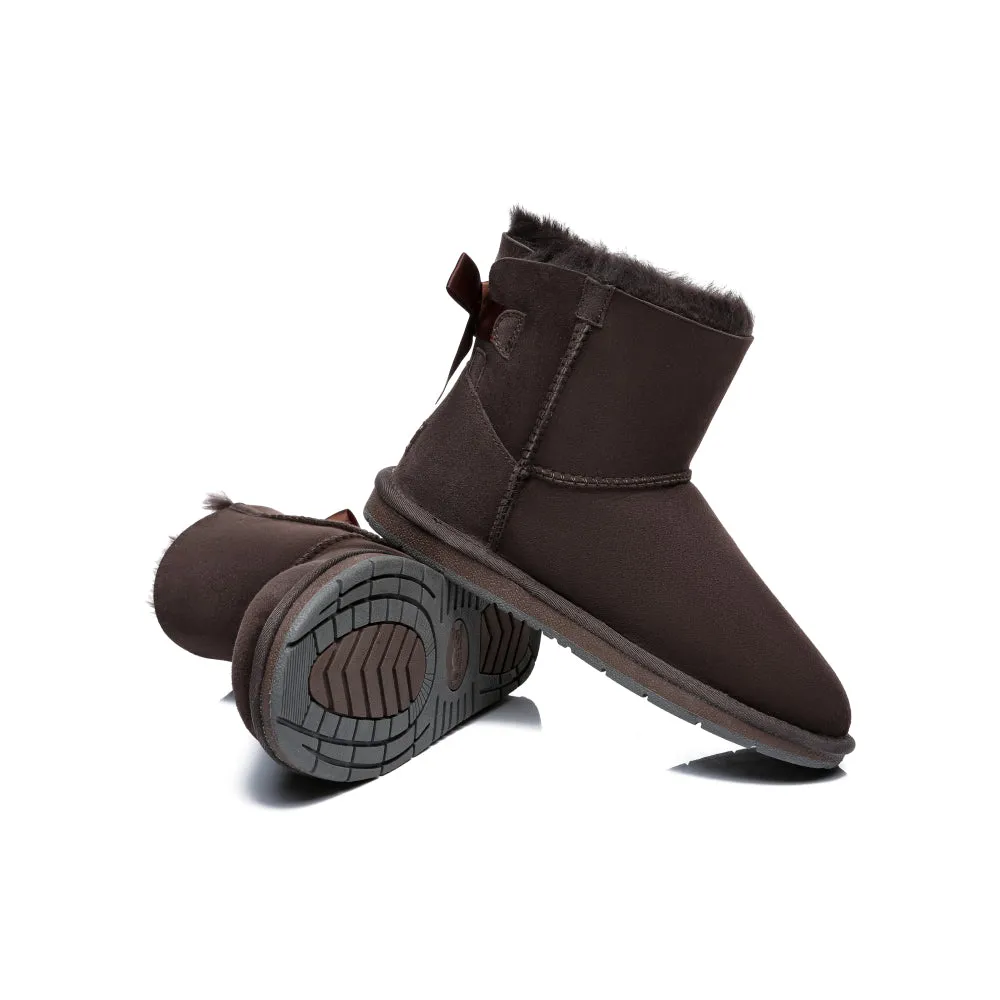 Australian Shepherd® Women Mini Ugg Boots with Single Back Bow #AS3011