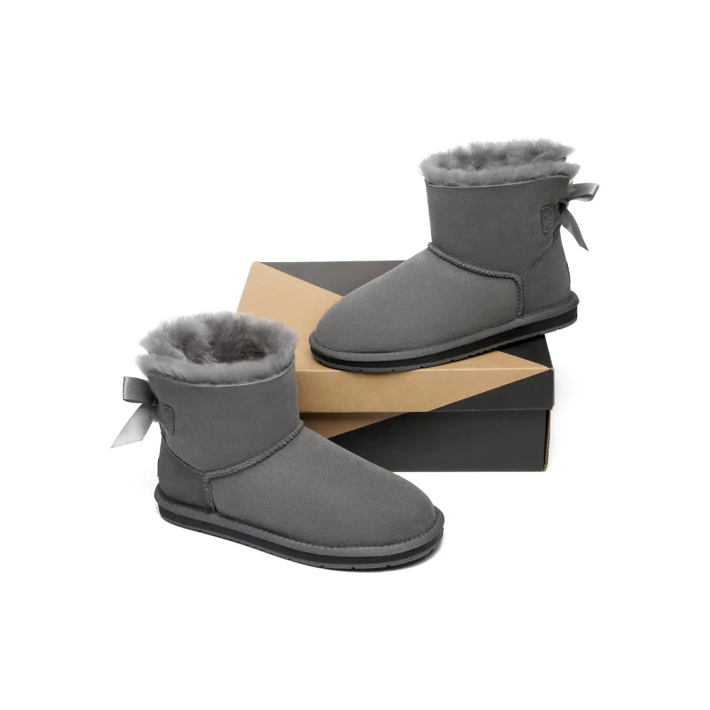 Australian Shepherd® Women Mini Ugg Boots with Single Back Bow #AS3011