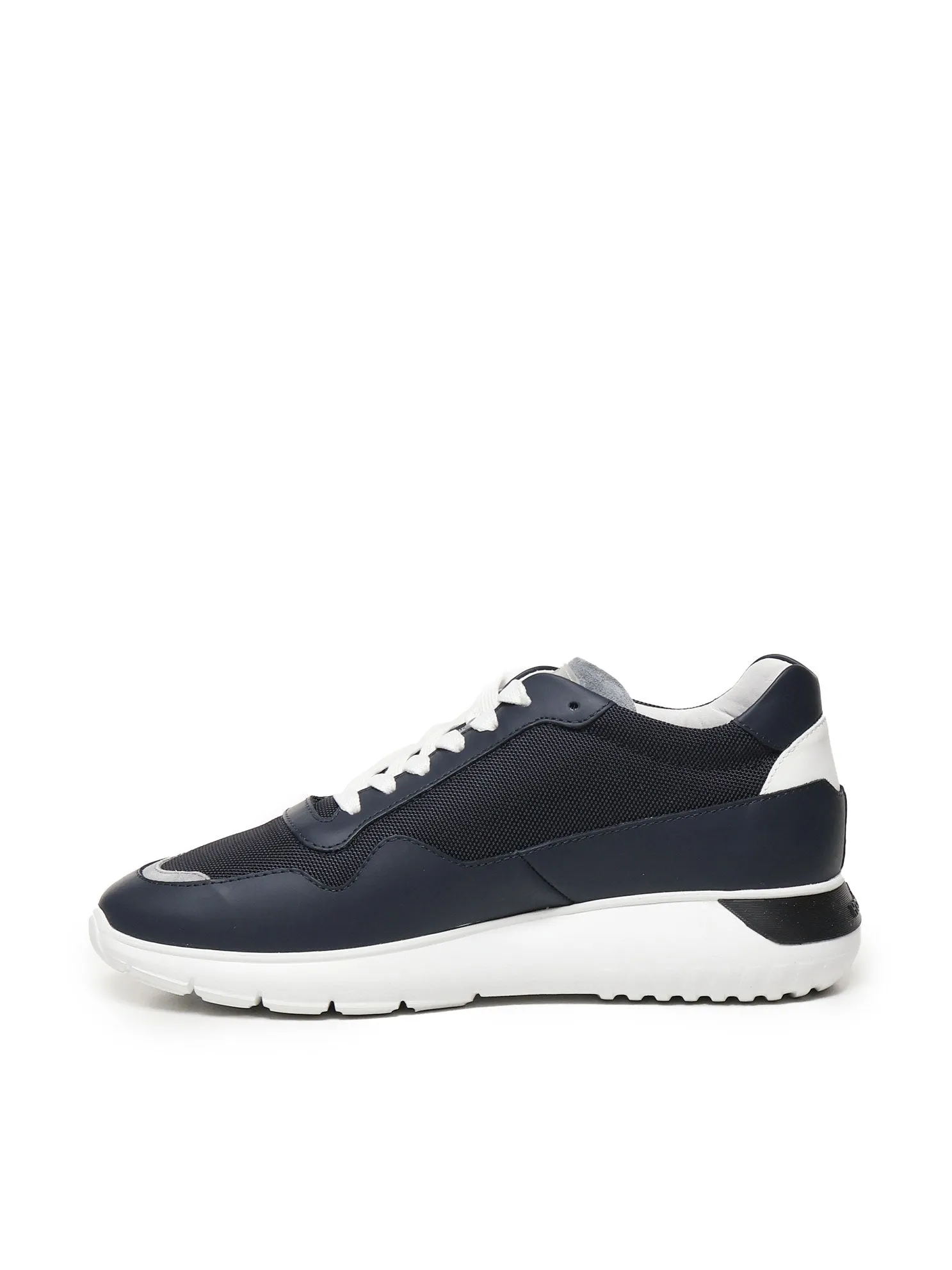Blue Leather Sneakers with Memory Foam