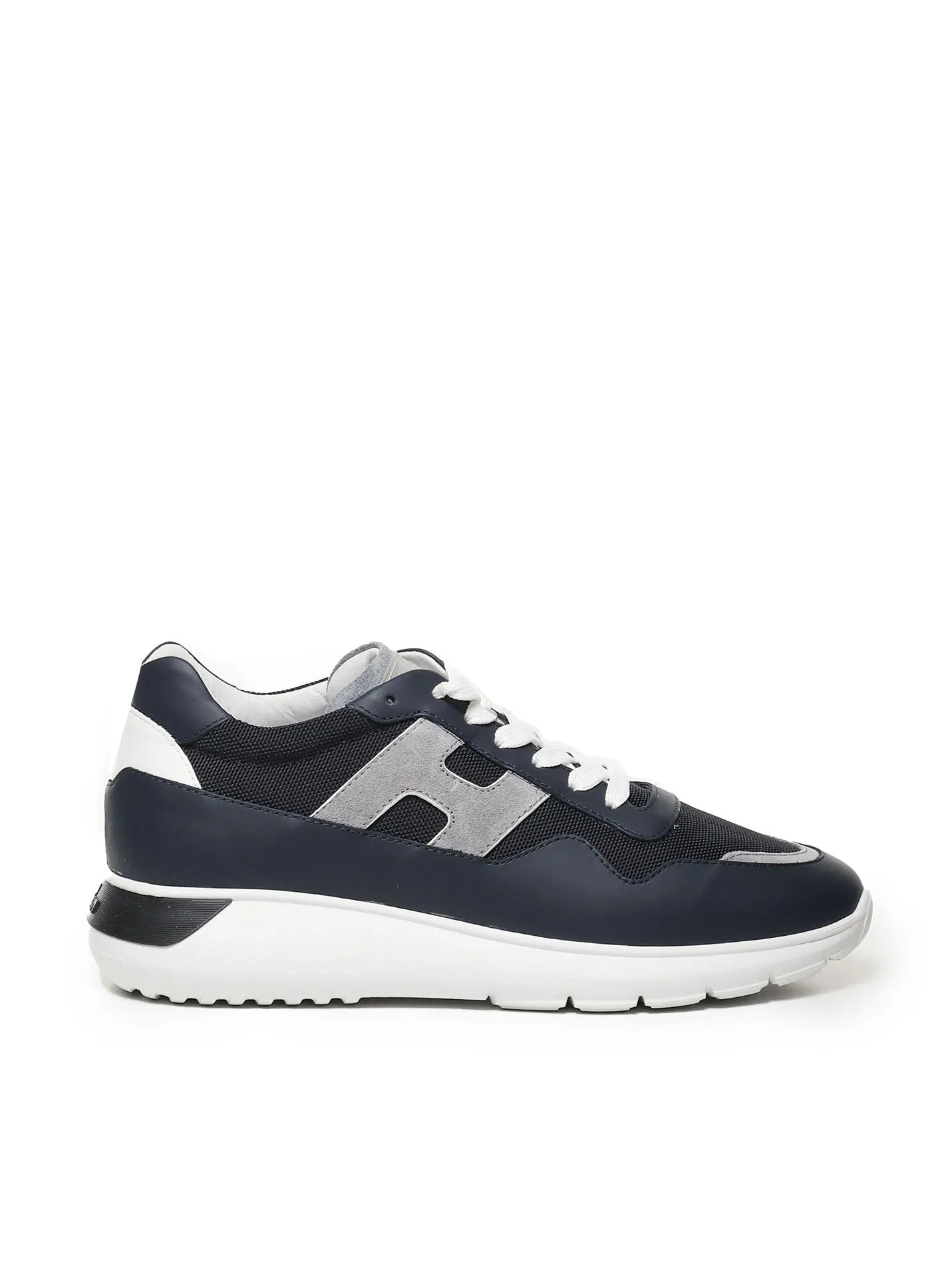 Blue Leather Sneakers with Memory Foam