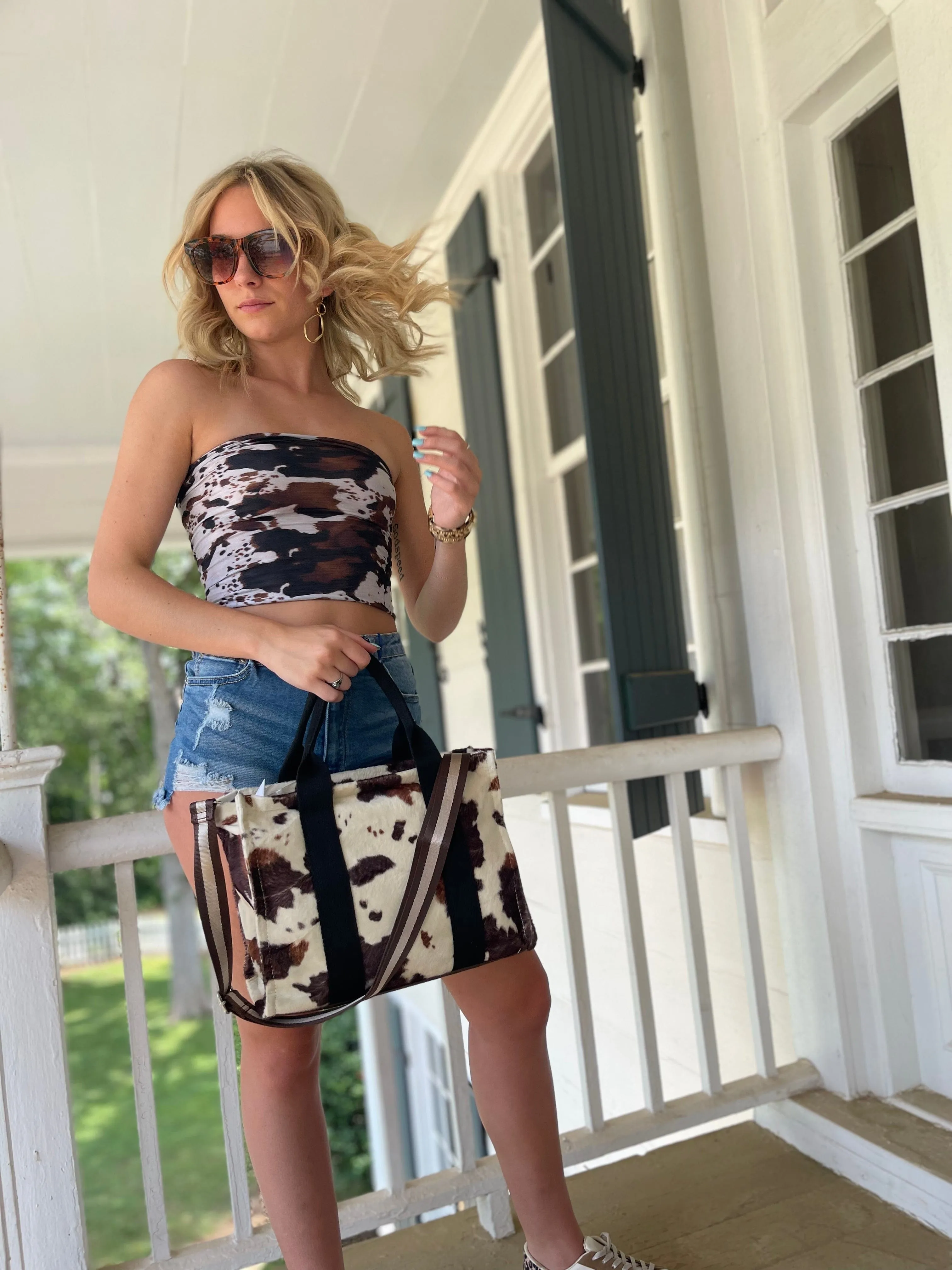 Brown Cowhide Multi-Use Stretchy Wrap