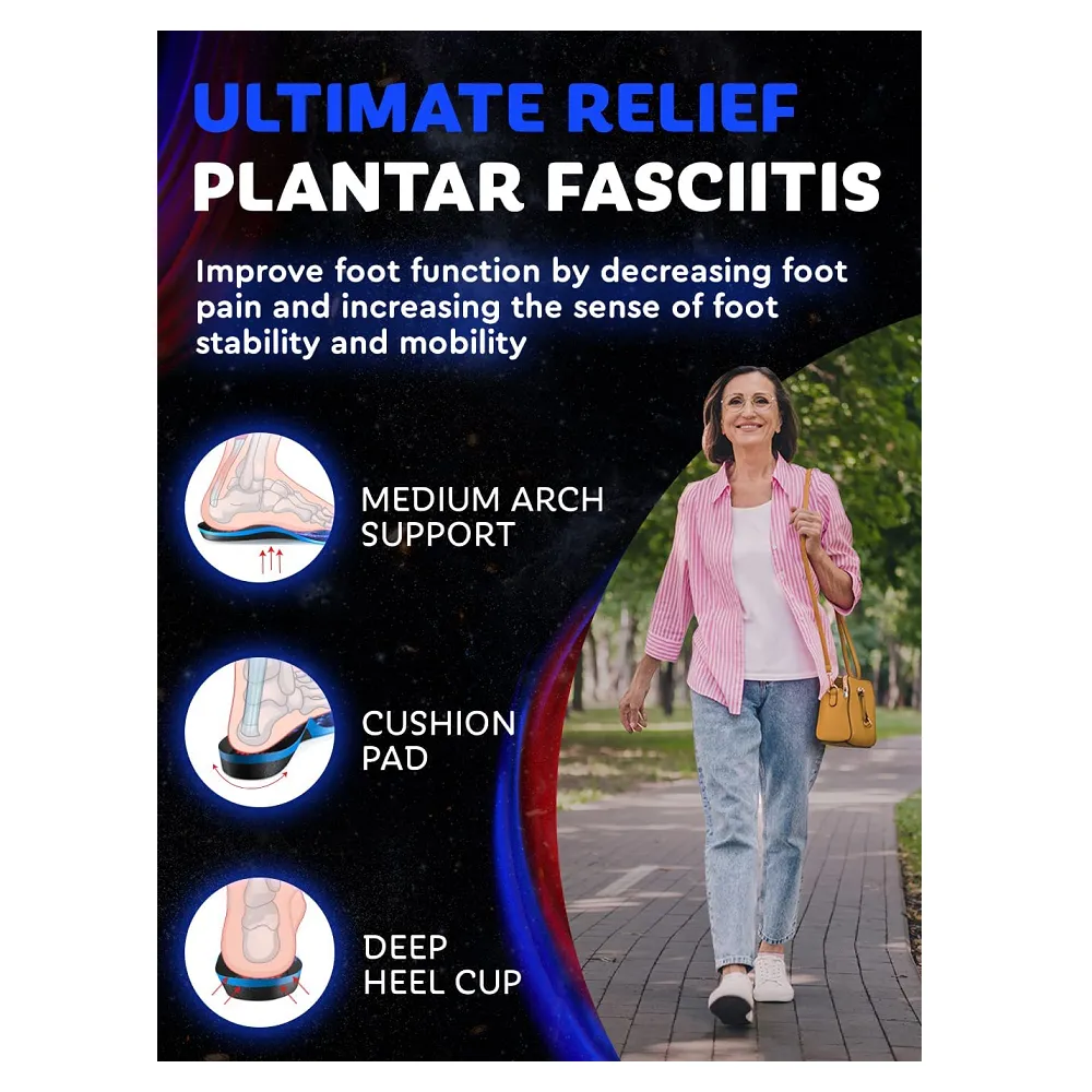 Cruvheal 2023 Plantar Fasciitis Arch Support Insoles | Deep Heel Cup