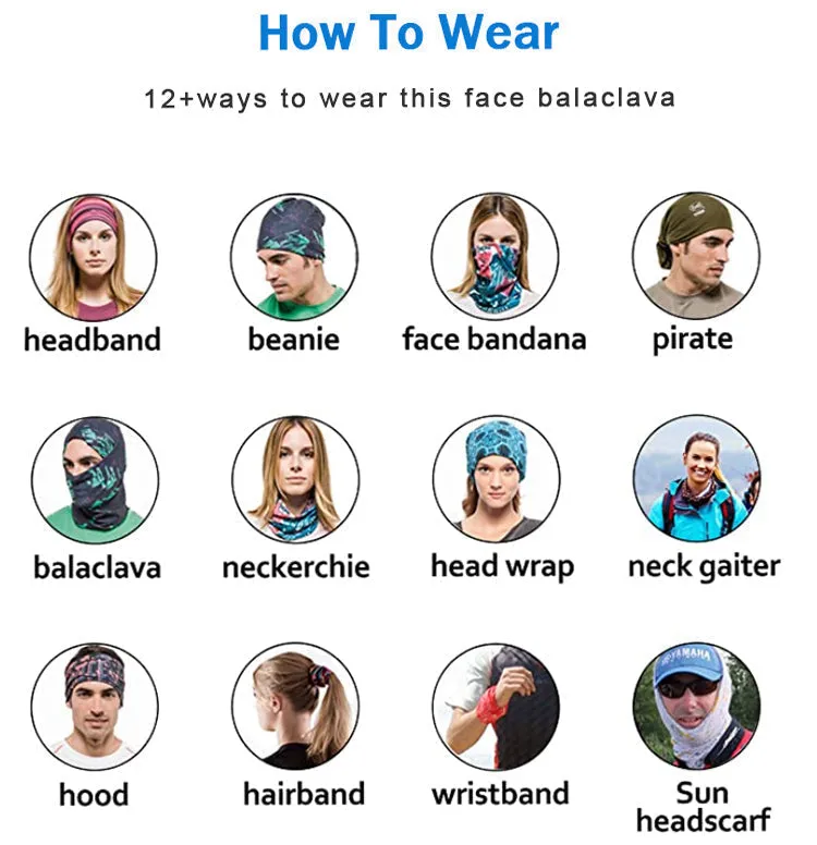 Custom Seamless Tube Scarf Microfiber Polyester Multifunctional Bandana Tubular Headwear for you club