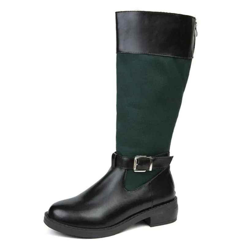 Cuzcare Women Leather Winter Boots Retro Mid-calf Orthopedic Shoes
