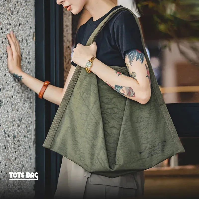 Designer Tote Bag Vintage Nylon Handbags Large Capacity Waterproof High Quality Shoulder Bag Retro Green 2022 Autumn New