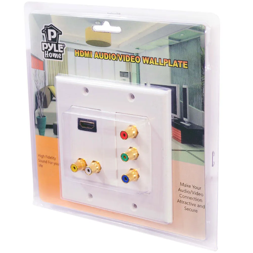 Dual Hdmi   2 Rca   3 Rca Wall Plate W/Back  Pigtail Plug For Easy Intallation