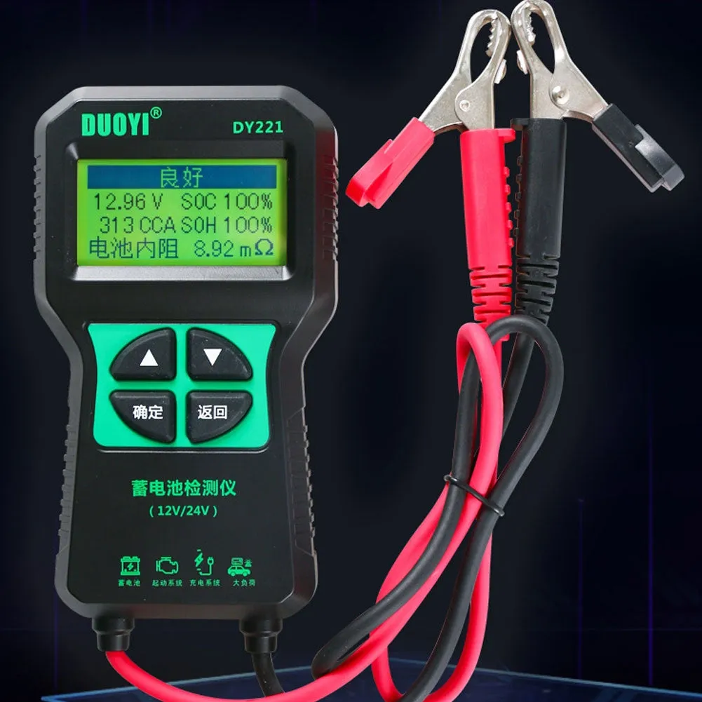 Dy221 Automotive Car Battery Tester 0-500a 12v 24v Internal