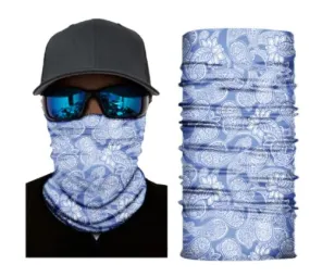 G105 Blue & White Paisley Design Gaiter Mask