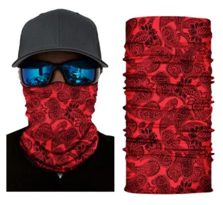 G106 Red & Black Paisley Design Gaiter Mask
