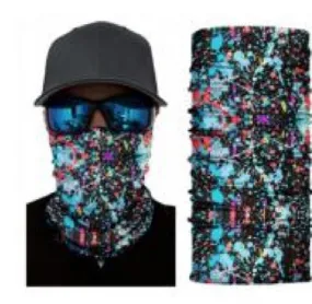 G188 Black Colorful Speckled Design Gaiter Mask