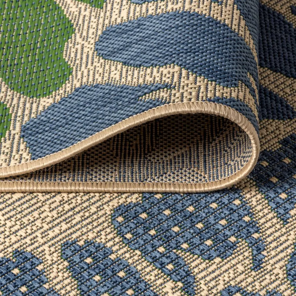 Garcia Modern Floral Textured Weave Indoor/outdoor Square Rug