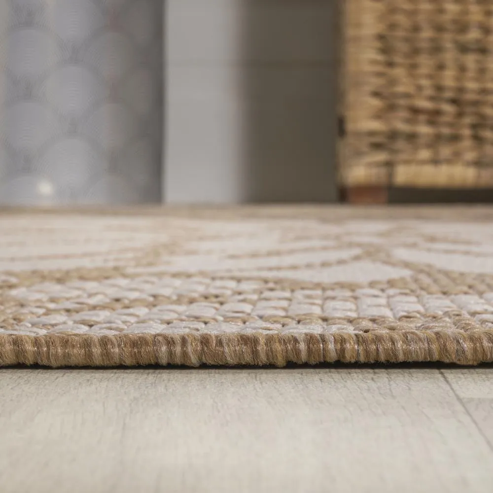 Garcia Modern Floral Textured Weave Indoor/outdoor Square Rug