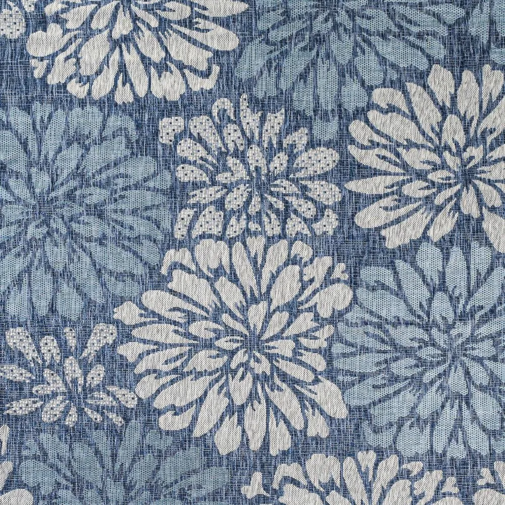 Garcia Modern Floral Textured Weave Indoor/outdoor Square Rug