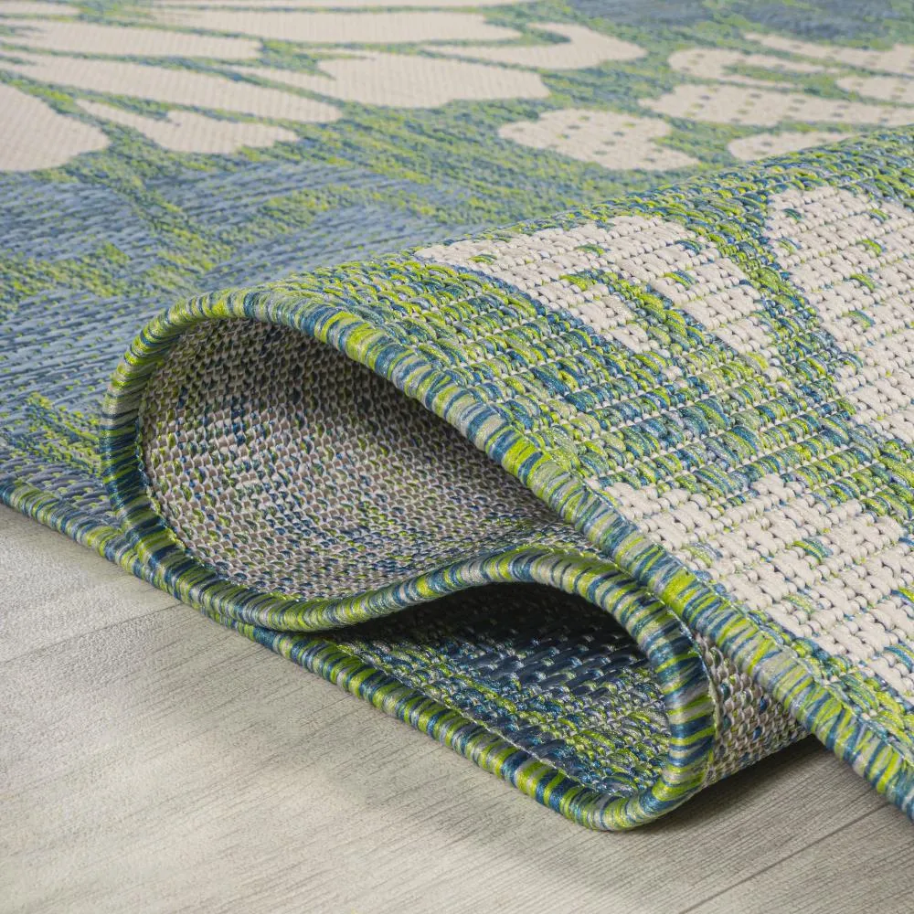 Garcia Modern Floral Textured Weave Indoor/outdoor Square Rug