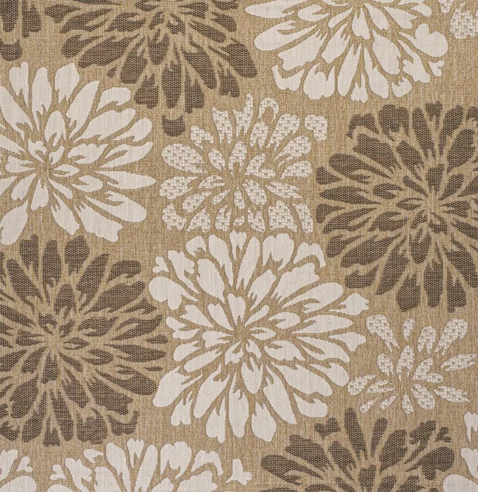 Garcia Modern Floral Textured Weave Indoor/outdoor Square Rug