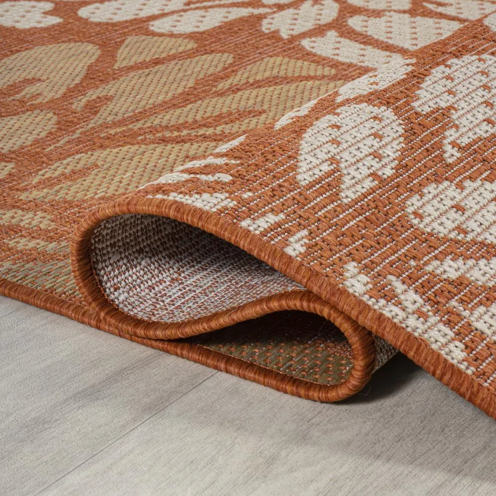 Garcia Modern Floral Textured Weave Indoor/outdoor Square Rug