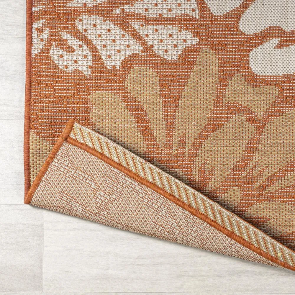 Garcia Modern Floral Textured Weave Indoor/outdoor Square Rug