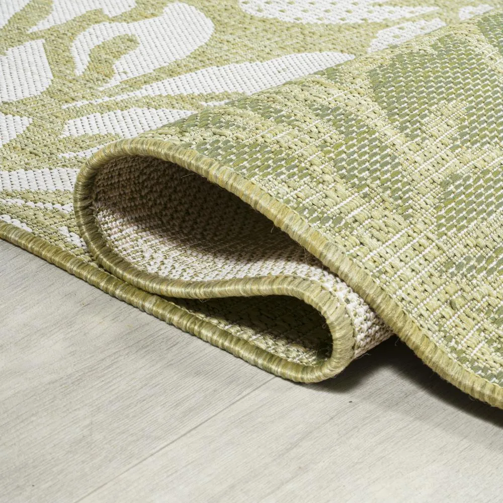 Garcia Modern Floral Textured Weave Indoor/outdoor Square Rug