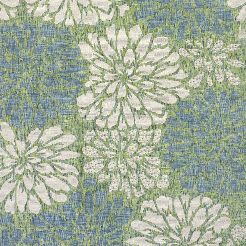 Garcia Modern Floral Textured Weave Indoor/outdoor Square Rug