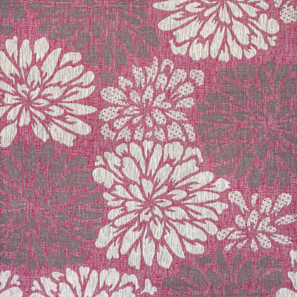Garcia Modern Floral Textured Weave Indoor/outdoor Square Rug