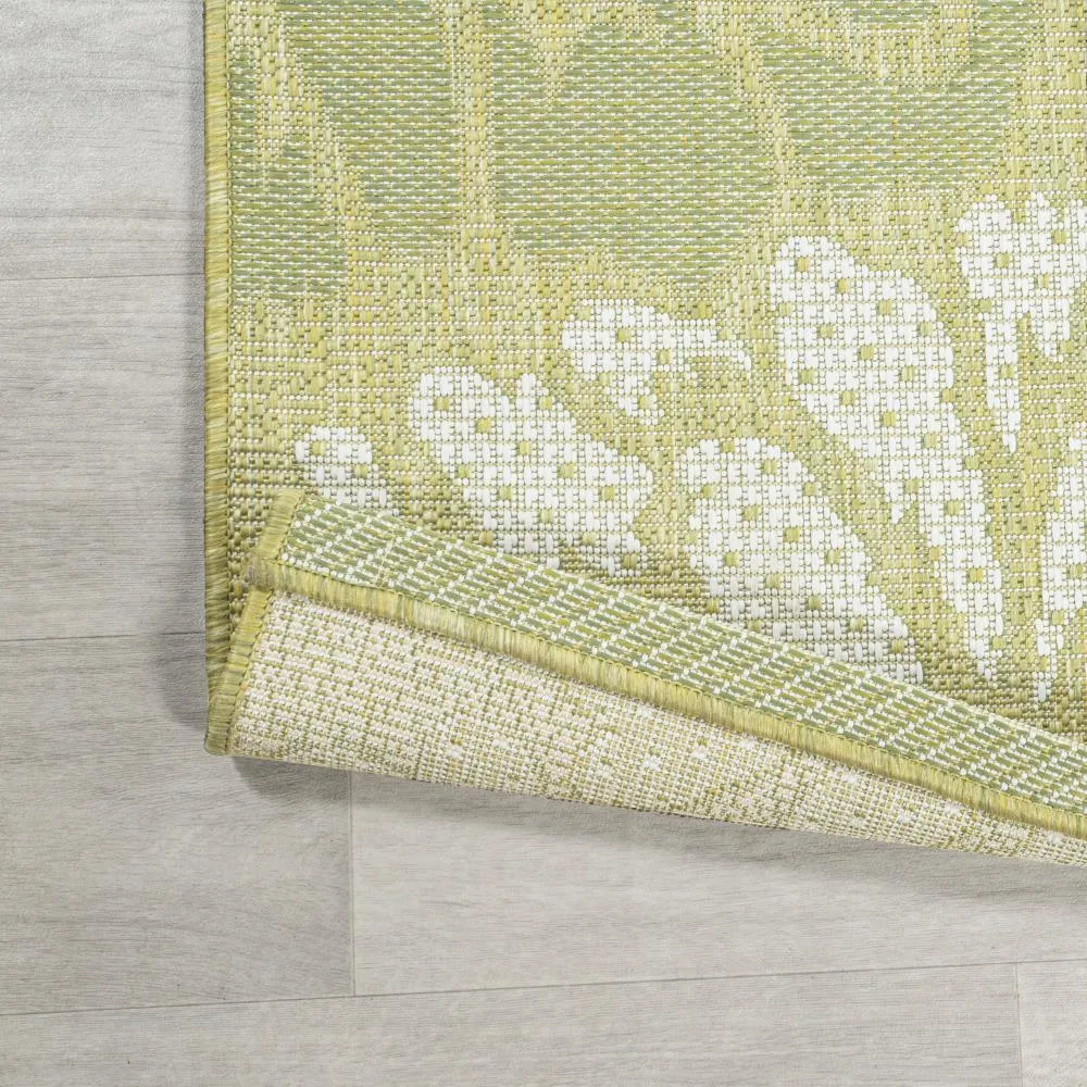 Garcia Modern Floral Textured Weave Indoor/outdoor Square Rug