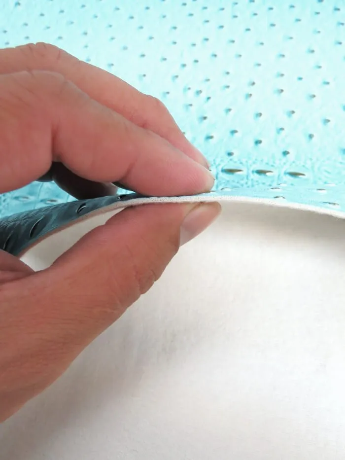Glacier Blue Mutant Ostrich Gator Embossed Vinyl Fabric / Sold By The Yard