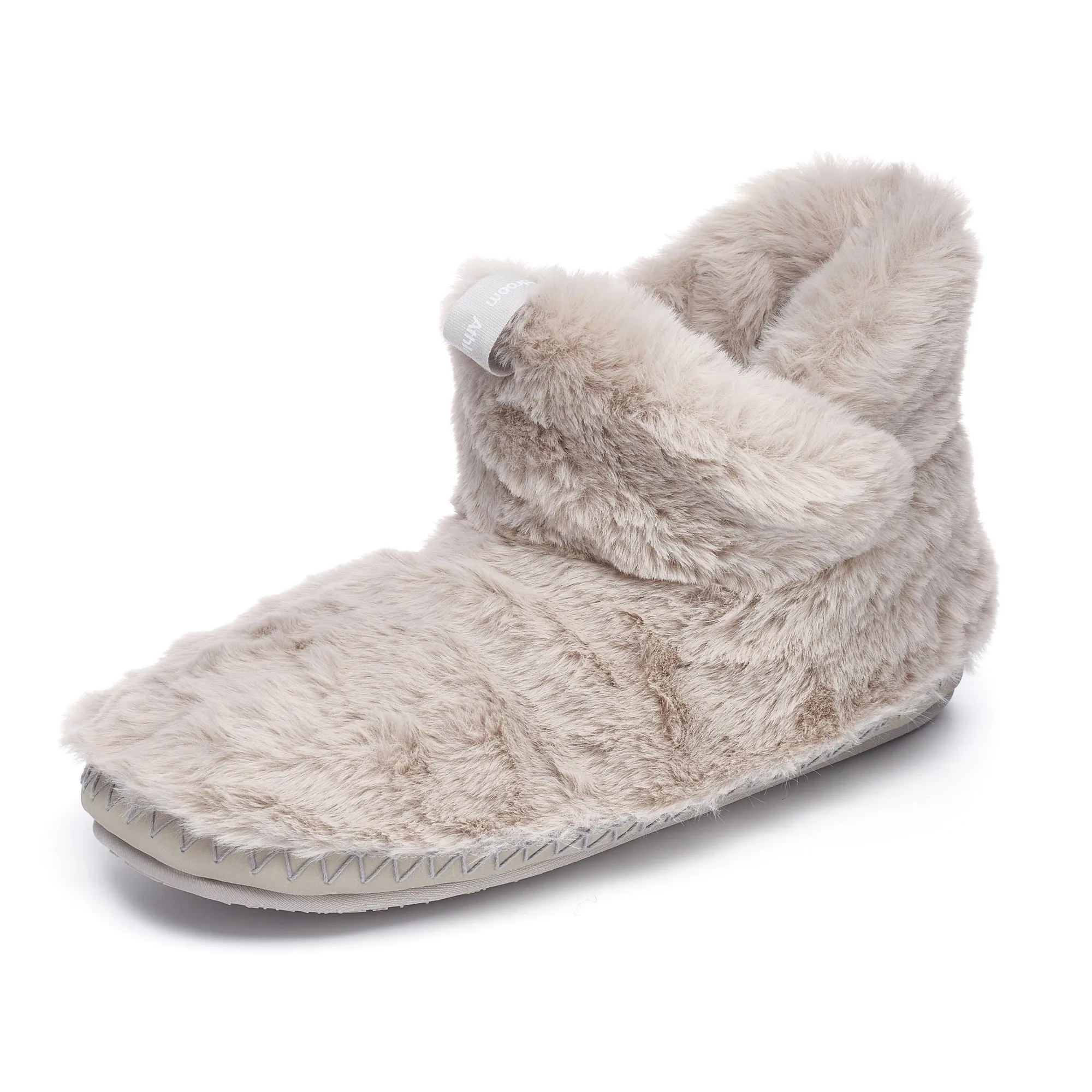 Harriet - 100% Recycled High Density Faux Fur Slipper Boot - Trace Grey